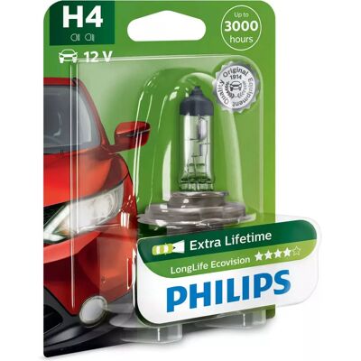 Philips LongLife EcoVision Ampoule H4 12V 60/55W Philips LongLife EcoVision Ampoule H4 12V 60/55W