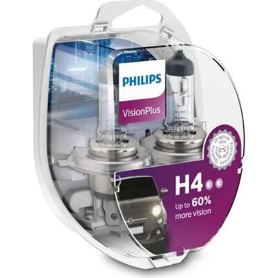 Philips 12342VPS2 H4 VisionPlus Strålkastarlampa - 55W, 12V Philips 12342VPS2 H4 VisionPlus Strålkastarlampa - 55W, 12V