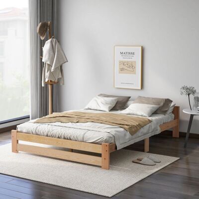 OKWISH - Letto in legno massello - Naturale - 200x140 cm - Bed OKWISH - Letto in legno massello - Naturale - 200x140 cm - Bed