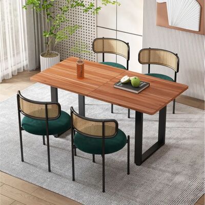 WISHDOR - Verde - VelvetRattan - Juego de Sillas de Comedor WISHDOR - Verde - VelvetRattan - Juego de Sillas de Comedor