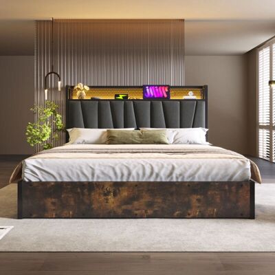 OKWISH AB20729091D - 180x200 cm - Gris - USB/LED Cama OKWISH AB20729091D - 180x200 cm - Gris - USB/LED Cama