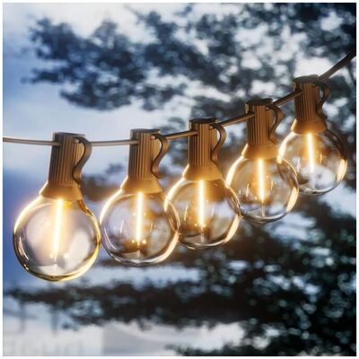 Linghhang - LED para exteriores 15 m G40 - 15 m de longitud - 26 bombillas - guirnalas Linghhang - LED para exteriores 15 m G40 - 15 m de longitud - 26 bombillas - guirnalas