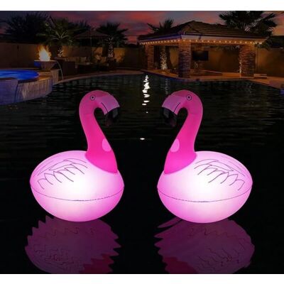 LINGHHANG - Flamingo - Rosa - Solar IP68 - Luces flotantes para piscina LINGHHANG - Flamingo - Rosa - Solar IP68 - Luces flotantes para piscina