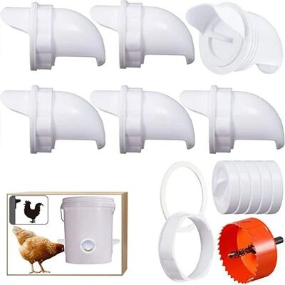 LINGHHANG - 6-pocket gravity feeder - rainproof cover - Automatic chicken feeder LINGHHANG - 6-pocket gravity feeder - rainproof cover - Automatic chicken feeder