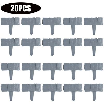 LINGHHANG - Stone-Effect Plastic - 20 pcs - Garden Border LINGHHANG - Stone-Effect Plastic - 20 pcs - Garden Border