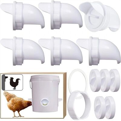 Linghhang - 6-Port Automatic Chicken Feeder - Rainproof - Poultry feeder Linghhang - 6-Port Automatic Chicken Feeder - Rainproof - Poultry feeder