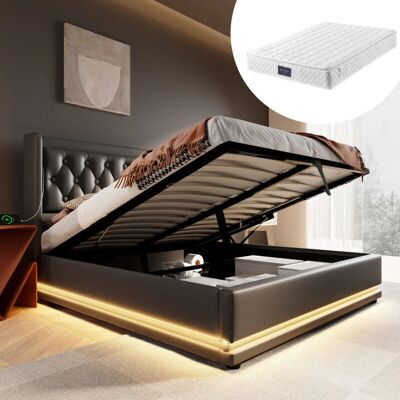 WISHDOR - Cama con almacenamiento tapizada 160x200 - Bed WISHDOR - Cama con almacenamiento tapizada 160x200 - Bed
