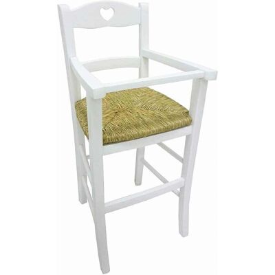 OKAFFAREFATTO Silla Alta de Madera Blanca - Para Niños 2-5 Años OKAFFAREFATTO Silla Alta de Madera Blanca - Para Niños 2-5 Años