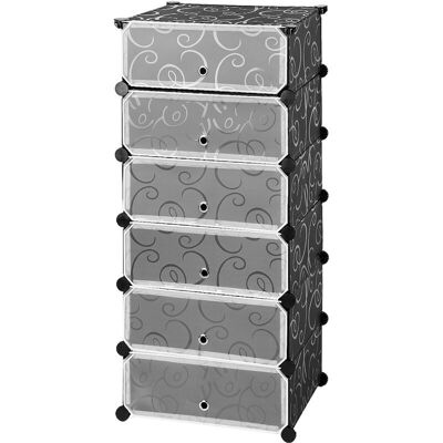 Aqrau - Armario Modular Plástico 6 Cubos - Puertas - Armario Aqrau - Armario Modular Plástico 6 Cubos - Puertas - Armario
