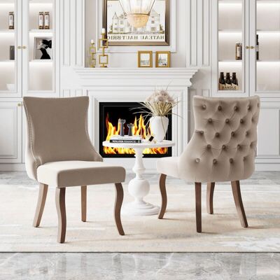 MODFU - 2PZ - Beige - Velvet - Dining chair MODFU - 2PZ - Beige - Velvet - Dining chair