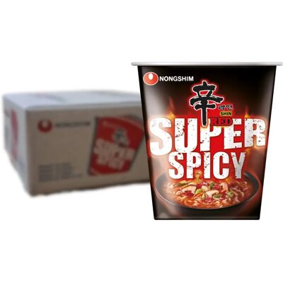 Nongshim Shin Red Ramyun Super Scharf Becher - Packung 24 Nongshim Shin Red Ramyun Super Scharf Becher - Packung 24