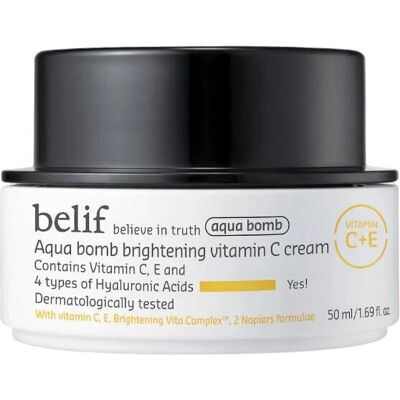Crème éclatante à la vitamine C Aqua Bomb de Belif - Soin visage - Publicité Crème éclatante à la vitamine C Aqua Bomb de Belif - Soin visage - Publicité
