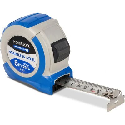 Komelon IPT87E Stainless Steel PowerBlade Pocket Tape - 8m/26ft, 27mm Komelon IPT87E Stainless Steel PowerBlade Pocket Tape - 8m/26ft, 27mm