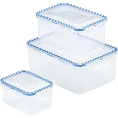 Lock & Lock Storage Container Set of 3 - Clear/Blue Lock & Lock Storage Container Set of 3 - Clear/Blue