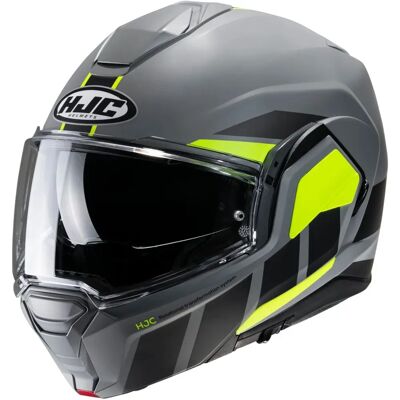 Casque Modulaire HJC i100 - Noir-Gris-Fluo Jaune - Casque Moto Casque Modulaire HJC i100 - Noir-Gris-Fluo Jaune - Casque Moto