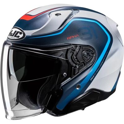 Casco Moto Jet HJC RPHA 31 KOUV - Grigio/Blu/Rosso - Sicurezza e Protezione Casco Moto Jet HJC RPHA 31 KOUV - Grigio/Blu/Rosso - Sicurezza e Protezione
