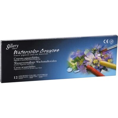 Akvarelové pastelky CC Hobby - 12 kusů, 8mm, Vodou rozpustné Akvarelové pastelky CC Hobby - 12 kusů, 8mm, Vodou rozpustné