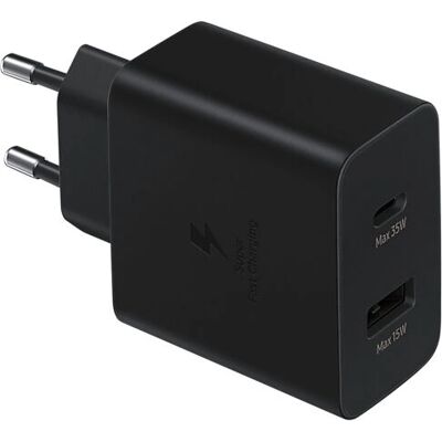 Chargeur Samsung EP-TA220NBEGEU - Chargement rapide, USB-C & USB-A - 35W Chargeur Samsung EP-TA220NBEGEU - Chargement rapide, USB-C & USB-A - 35W