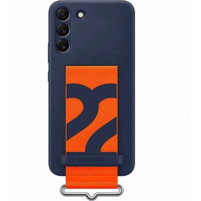 Coque en silicone Navy avec dragonne pour Galaxy S22 Plus - Housse téléphone - Publicité Coque en silicone Navy avec dragonne pour Galaxy S22 Plus - Housse téléphone - Publicité