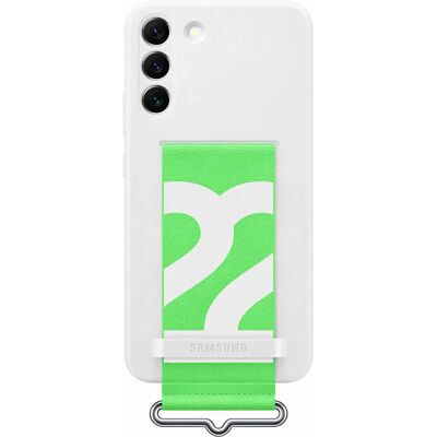 Samsung S22+ Silikonhülle mit Band - Weiß Samsung S22+ Silikonhülle mit Band - Weiß
