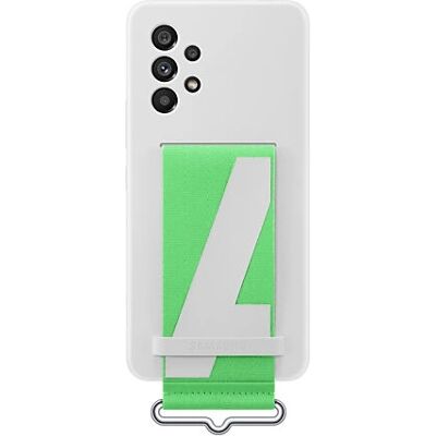 Coque en silicone Samsung avec sangle pour Galaxy A53 5G - Blanc - Publicité Coque en silicone Samsung avec sangle pour Galaxy A53 5G - Blanc - Publicité