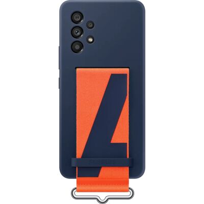Coque en silicone Samsung Galaxy A53 5G avec dragonne Navy - Étui - Publicité Coque en silicone Samsung Galaxy A53 5G avec dragonne Navy - Étui - Publicité