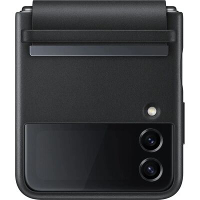 Nahkainen Kuori Galaxy Z Flip4 - Musta Nahkainen Kuori Galaxy Z Flip4 - Musta