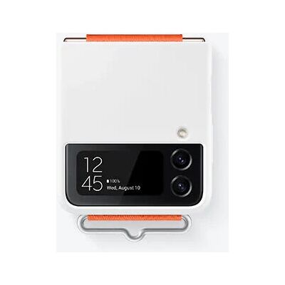 Samsung Weiß Z Flip4 Silikonhülle mit Strap - Handyhülle Samsung Weiß Z Flip4 Silikonhülle mit Strap - Handyhülle