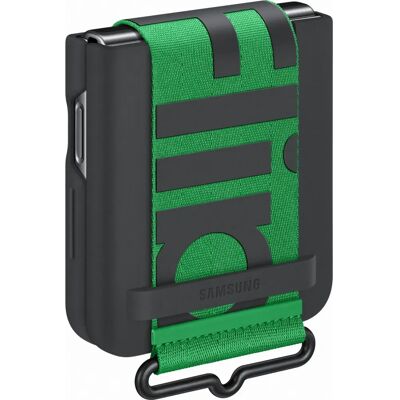 Samsung Galaxy Z Flip4 Silikoninen suojus hihnalla - Musta - Puhelimen suojus Samsung Galaxy Z Flip4 Silikoninen suojus hihnalla - Musta - Puhelimen suojus