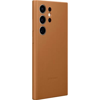 Coque en Cuir Samsung - Camel - Galaxy S23 Ultra - Protection Téléphone - Publicité Coque en Cuir Samsung - Camel - Galaxy S23 Ultra - Protection Téléphone - Publicité