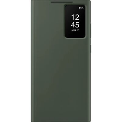 Coque portefeuille verte Samsung Galaxy S23 Ultra - Style livre - Publicité Coque portefeuille verte Samsung Galaxy S23 Ultra - Style livre - Publicité