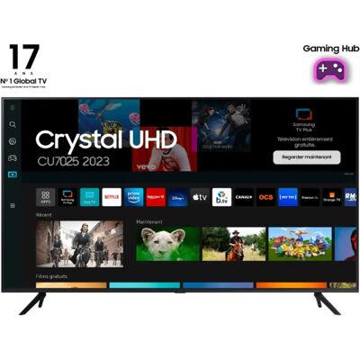 Samsung TU43CU7025K 43" 4K Ultra HD Smart TV - Télévision - Publicité Samsung TU43CU7025K 43" 4K Ultra HD Smart TV - Télévision - Publicité