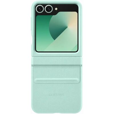 Coque en Cuir Végan pour Samsung Galaxy Z Flip 6 - Menthe - Étui Téléphone - Publicité Coque en Cuir Végan pour Samsung Galaxy Z Flip 6 - Menthe - Étui Téléphone - Publicité