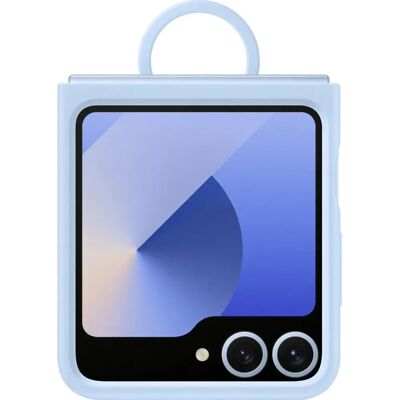 Coque en silicone Samsung Z Flip6 avec anneau - Bleu - Coque de téléphone Coque en silicone Samsung Z Flip6 avec anneau - Bleu - Coque de téléphone