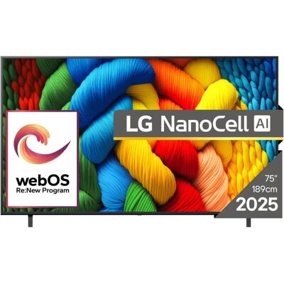 LG NanoCell AI NANO80 75NANO80A3B TV 75" 4K Ultra HD Smart Wi-Fi Musta LG NanoCell AI NANO80 75NANO80A3B TV 75" 4K Ultra HD Smart Wi-Fi Musta