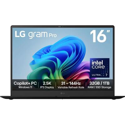 LG Gram Pro 16Z90TS-G.AU89A1 Laptop - 16 inch, 32GB RAM, 1TB SSD, Wi-Fi 7 LG Gram Pro 16Z90TS-G.AU89A1 Laptop - 16 inch, 32GB RAM, 1TB SSD, Wi-Fi 7