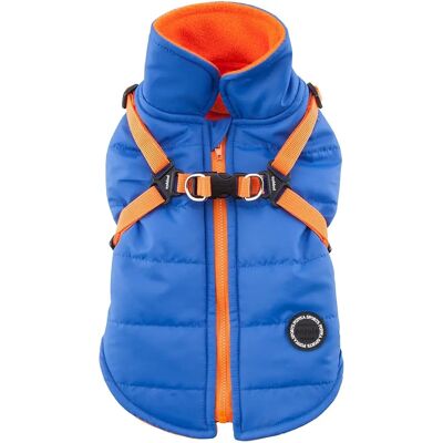 Puppia Blau Modell - Wintermantel mit Geschirr - Größe S Puppia Blau Modell - Wintermantel mit Geschirr - Größe S