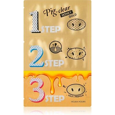 Holika Holika Pig Nose Honey Gold Nenän huokospalat - Vastaan mustapäitä Holika Holika Pig Nose Honey Gold Nenän huokospalat - Vastaan mustapäitä
