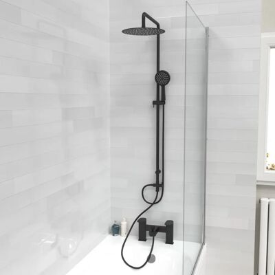 Nes Home - Round Riser Rail Shower Kit - Matte Black Nes Home - Round Riser Rail Shower Kit - Matte Black