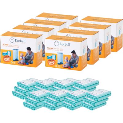 Korbell biologisk nedbrytbare bleiebøtte refill - 3 stk Korbell biologisk nedbrytbare bleiebøtte refill - 3 stk
