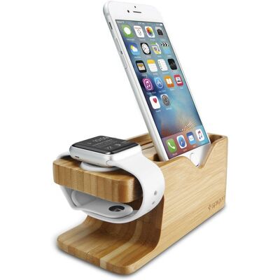 Spigen S370 Bambus Dock Station für Apple Watch & iPhone Spigen S370 Bambus Dock Station für Apple Watch & iPhone