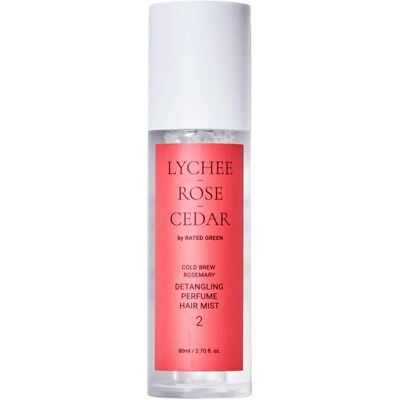 Ninguno Rated Green - Bruma desenredante sin aclarado - Lychee-Rose-Cedro, 80ml Ninguno Rated Green - Bruma desenredante sin aclarado - Lychee-Rose-Cedro, 80ml