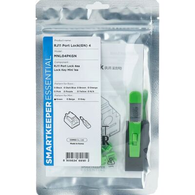 Smartkeeper MNL04PKGN - Portblocker + Schlüssel - RJ-11 - Grün - Sicher Smartkeeper MNL04PKGN - Portblocker + Schlüssel - RJ-11 - Grün - Sicher