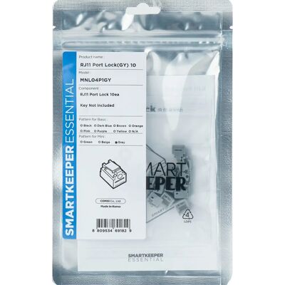 SmartKeeper MNL04P1GY 10 x RJ11 Port Blockers ohne Lock Schlüssel - Grau SmartKeeper MNL04P1GY 10 x RJ11 Port Blockers ohne Lock Schlüssel - Grau