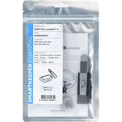 SmartKeeper HMD04PKGY 4 x HDMI Port-Blocker mit Schlüssel Grau SmartKeeper HMD04PKGY 4 x HDMI Port-Blocker mit Schlüssel Grau