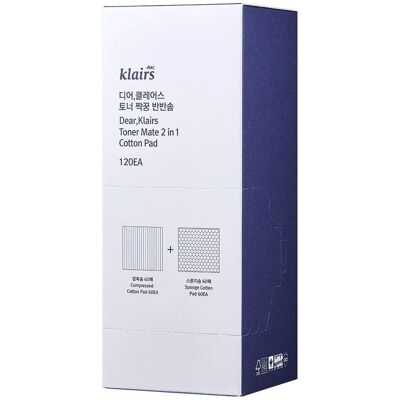 Dear Klairs Toner Mate 2-i-ett Bomullspute - Dobbelt Bomullspad for Toner Dear Klairs Toner Mate 2-i-ett Bomullspute - Dobbelt Bomullspad for Toner