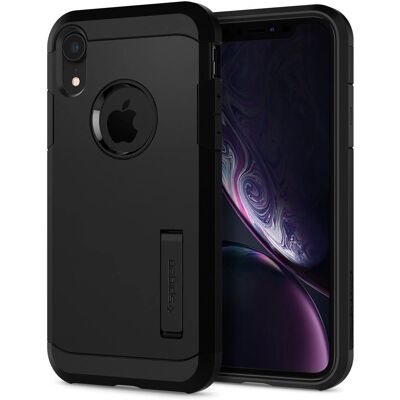 Coque noire Spigen pour iPhone XR - Protection & Style - Publicité Coque noire Spigen pour iPhone XR - Protection & Style - Publicité
