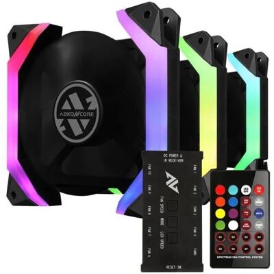 ABKONCORE Spider Spectrum - Ventilateur CPU - 3 Unités - 12cm - PC de bureau - Publicité ABKONCORE Spider Spectrum - Ventilateur CPU - 3 Unités - 12cm - PC de bureau - Publicité