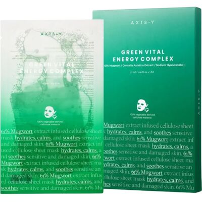 Axis Y Mugwort Green Vital Energy Complex Sheet Mask - Feuchtigkeitsspende & Beruhigung - Für alle Hauttypen Axis Y Mugwort Green Vital Energy Complex Sheet Mask - Feuchtigkeitsspende & Beruhigung - Für alle Hauttypen