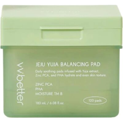 vvbetter JEJU YUJA BALANCING PAD 120 pads - Dischetti tonificanti vvbetter JEJU YUJA BALANCING PAD 120 pads - Dischetti tonificanti